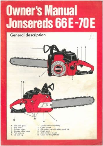 Jonsered Chainsaw  66 E Operators Manual - 66E