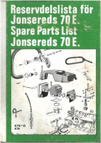 Jonsered Chainsaw 70E Parts Manual - ORIGINAL