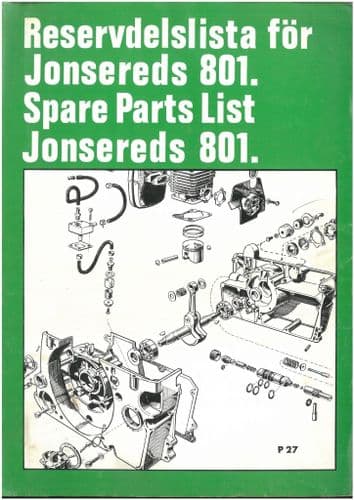 Jonsered Chainsaw 801 Parts Manual