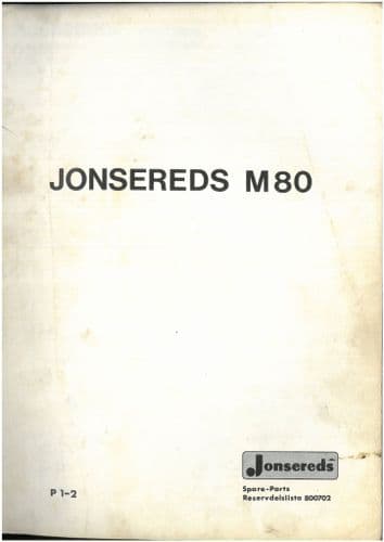 Jonsered Chainsaw M80 Parts Manual - M 80 - ORIGINAL