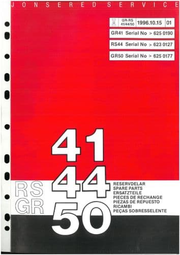 Jonsered Grass Trimmer 41 RS 44 GR 50 Parts Manual