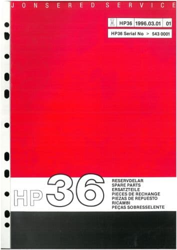 Jonsered Grass Trimmer HP36 Parts Manual - HP 36