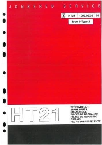 Jonsered Hedge Trimmer HT21 Parts Manual - HT 21