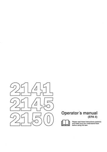 Jonsereds Chain Saw 2141 2145 2150 Chainsaw Operators Manual