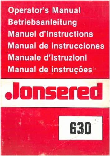Jonsereds Chain saw 630 Chainsaw Operators Manual - ORIGINAL