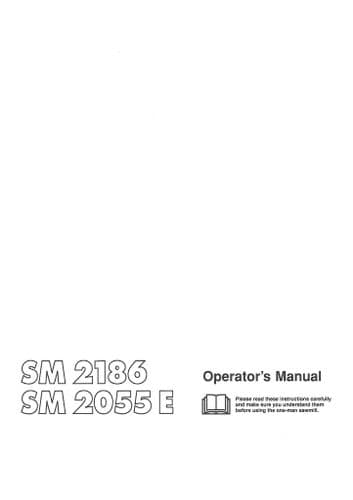 Jonsereds Chain Saw SM2186 SM2055E Chainsaw Operators Manual - SM 2186 2055 E