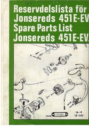 Jonsereds Chainsaw 451E-EV Parts Manual