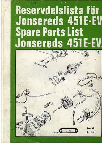 Jonsereds Chainsaw 451E-EV Parts Manual