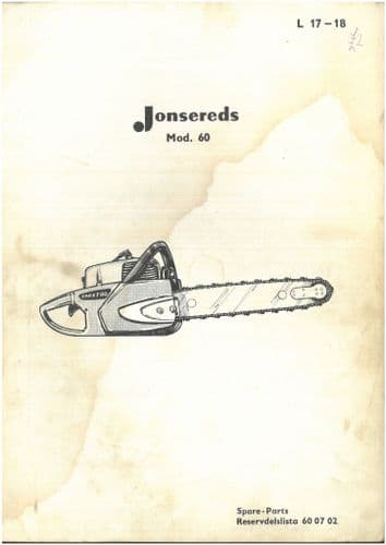Jonsereds Chainsaw Mod 60 Parts Manual - ORIGINAL