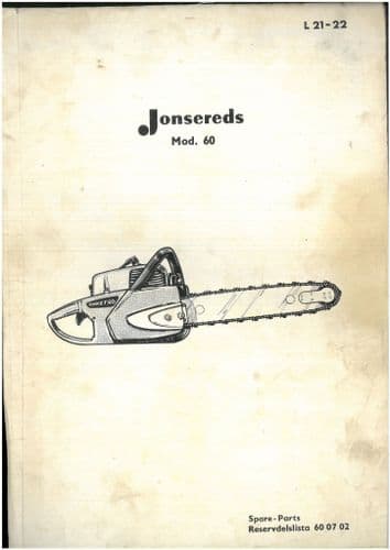 Jonsereds Chainsaw Mod 60 Parts Manual