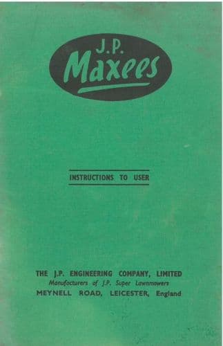 JP Maxees 12" & 14" Lawn Mower Operators Manual with Parts List