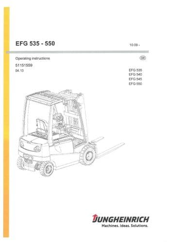 Jungheinrich Fork Truck EFG535 EFG540 EFG545 EFG550 Operators Manual