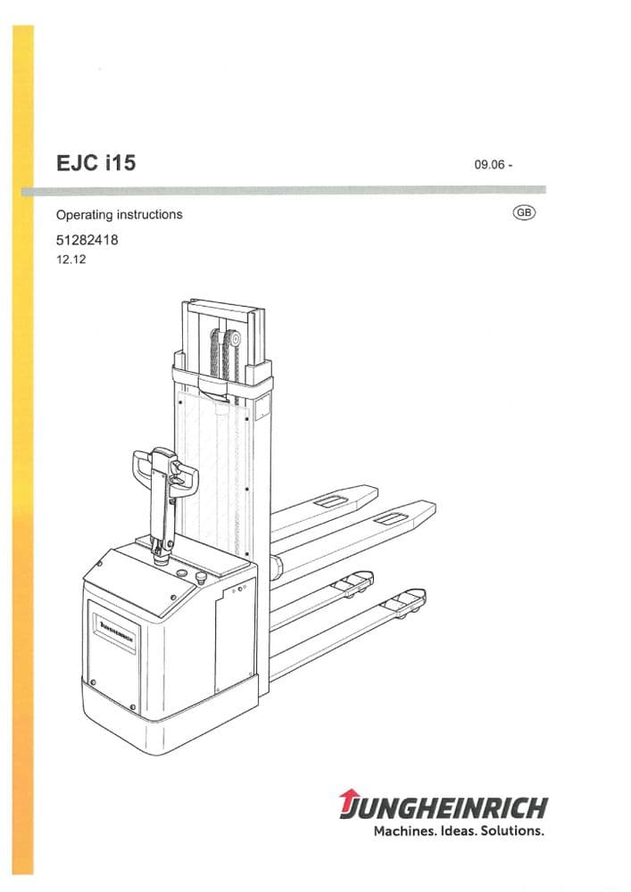 Jungheinrich Pallet Lift EJC I15 Operators Manual