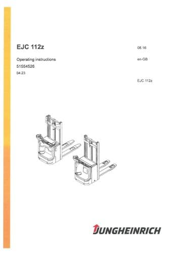 Jungheinrich Pallet Lift EJC112Z Operators Manual