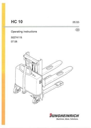 Jungheinrich Pallet Lift HC 10 Operators Manual