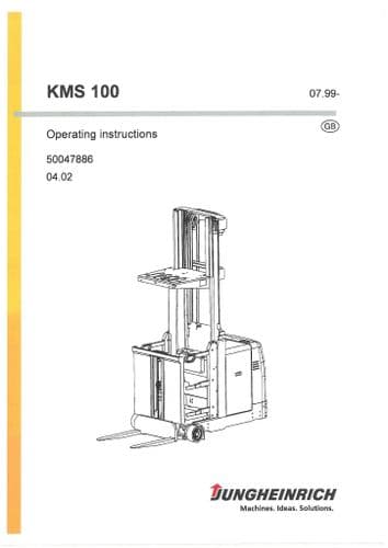 Jungheinrich Pallet Lift KMS 100 Operators Manual