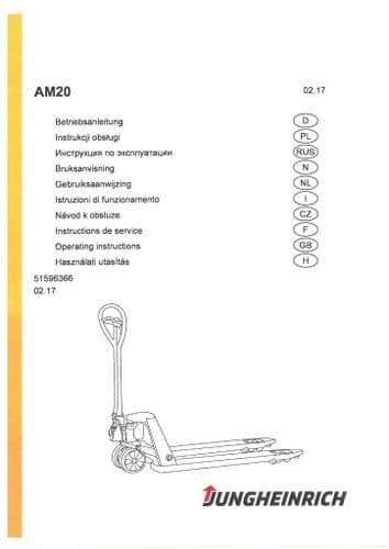 Jungheinrich Pallet Truck AM20 Operators Manual