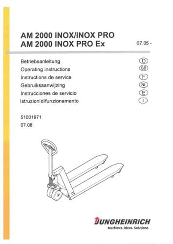 Jungheinrich Pallet Truck AM2000 Inox Inox Pro Ex Operators Manual