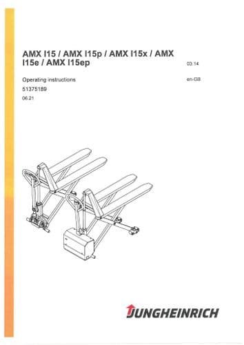 Jungheinrich Pallet Truck AMX I15 I15P I15X I15E I15EP Operators Manual