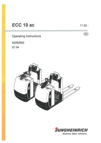 Jungheinrich Pallet Truck ECC10 AC Operators Manual