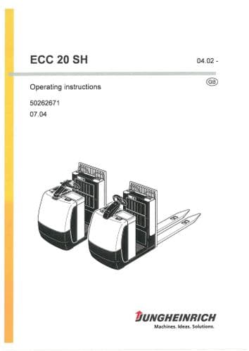 Jungheinrich Pallet Truck ECC20 SH Operators Manual