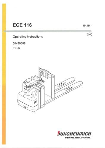 Jungheinrich Pallet Truck ECE 116 Operators Manual