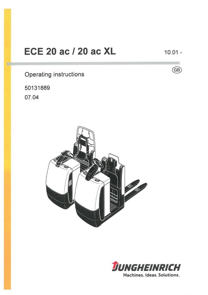Jungheinrich Pallet Truck ECE20AC 20ACXL Operators Manual