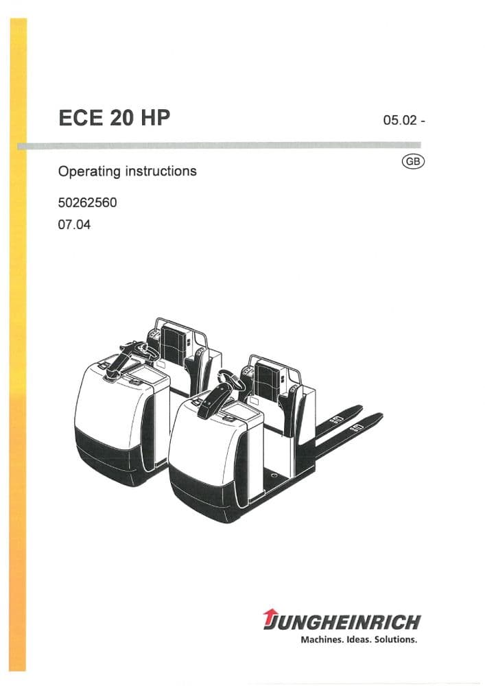 Jungheinrich Pallet Truck ECE20HP Operators Manual