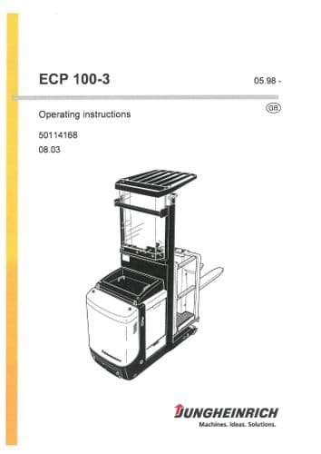 Jungheinrich Pallet Truck ECP100-3 Operators Manual