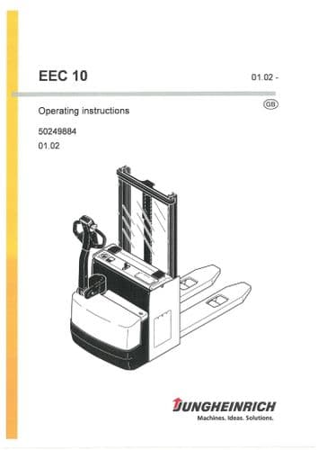 Jungheinrich Pallet Truck EEC10 Operators Manual