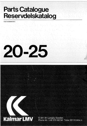 Kalmar Forklift Truck 20-25 Parts Manual
