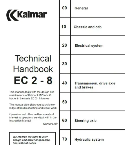 Kalmar Forklift Truck EC 2-8 Workshop Manual