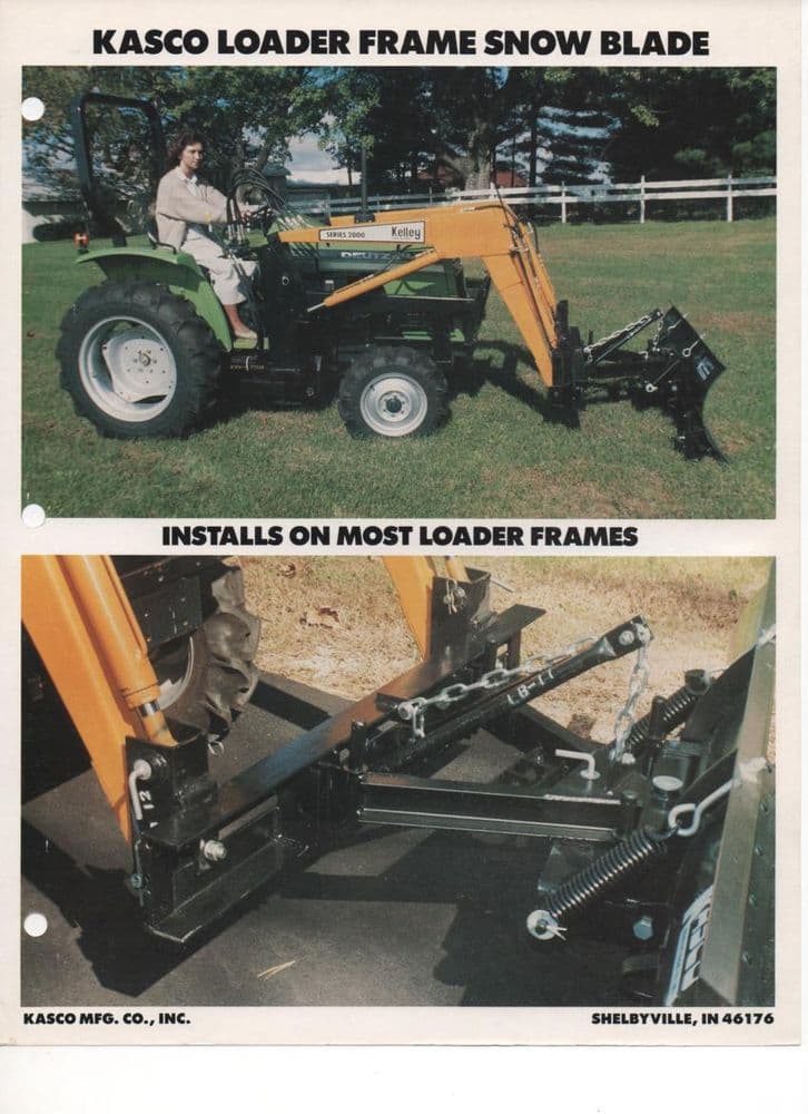 Kasco Loader Frame Snow Blade Brochure