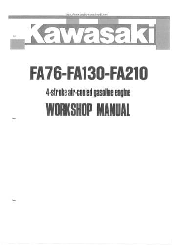 Kawasaki Air Cooled Gas Engine FA76 FA130 FA210 Workshop Service Manual