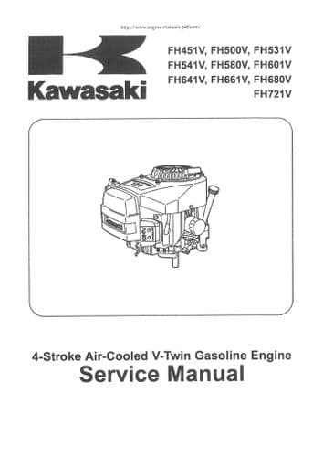 Kawasaki Aur Cooled V Twin Gas Engine FH451V FH500V FH531V FH541V FH580V Workshop Service Manual