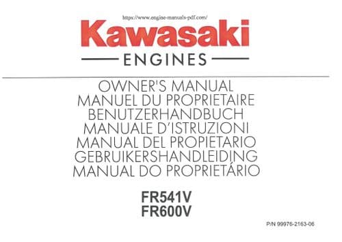 Kawasaki Engine FR541V & FR600V Operators Manual