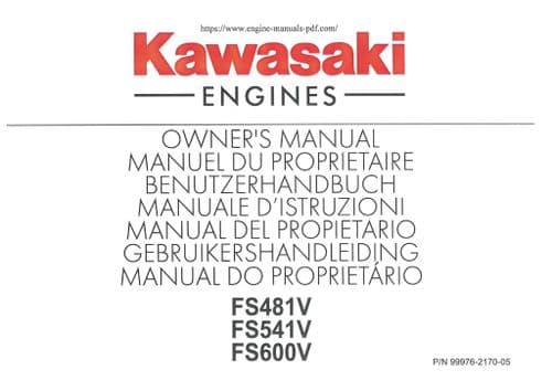 Kawasaki Engine FS481V FS541V FS600V Operators Manual