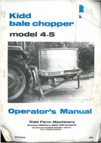 Kidd Bale Chopper Model 4-5 Operators Manual