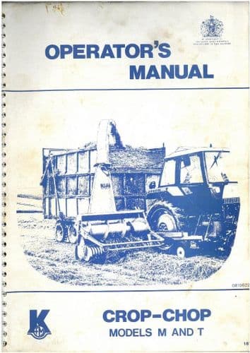 Kidd Crop - Chop Forage Harvester M (Mounted) & T (Trailed) Operators Manual