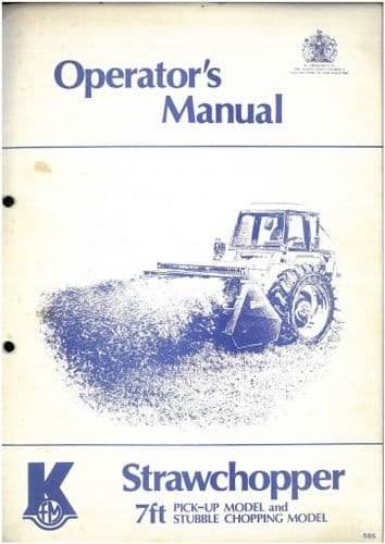 Kidd Strawchopper 7ft Pick-Up Model & Stubble Chopping Model Operators Manual
