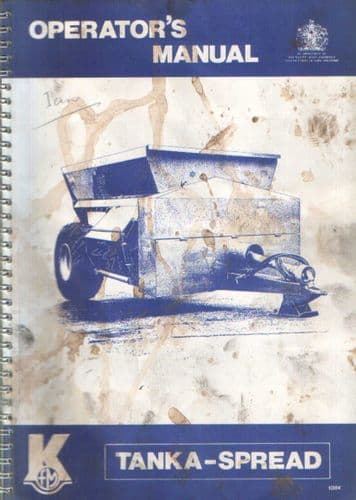 Kidd Tanka Spread Manure Spreader Operators Manual