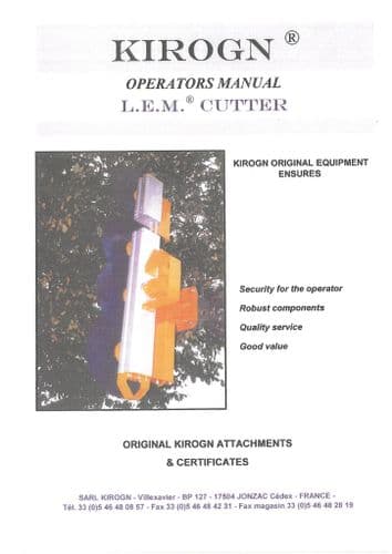Kirogn Disc Cutter LEM Operators Manual