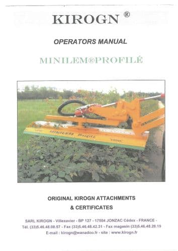 Kirogn Disc Cutter MINILEM Operators Manual