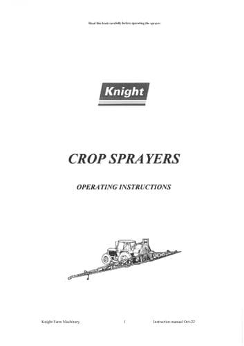 Knight Crop Sprayers (Generic) Operators Manual