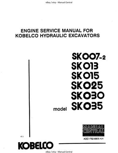 Kobelco Excavator SK007-2 SK013 SK015 SK025 SK030 SK035 Workshop Service Repair Manual