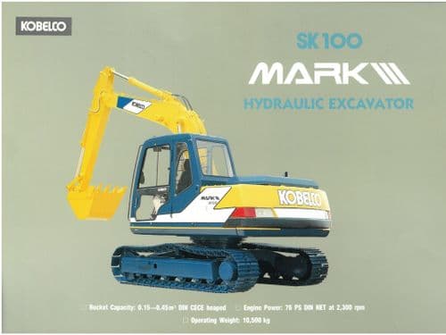 Kobelco Excavator SK100 Mark III Brochure