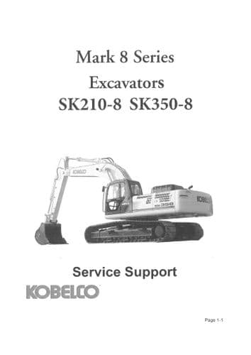 Kobelco Hydraulic Excavator SK210-8 & SK350-8  Workshop Service Repair Manual