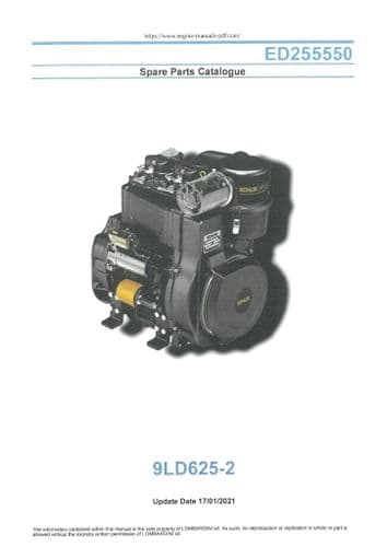 Kohler Engine 9LD625-2 Parts Manaul