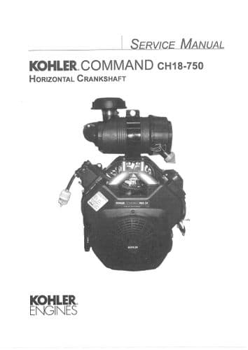 Kohler Engine Horizontal Crankshaft Command CH18-750 Workshop Service Manual