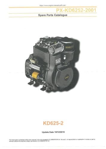 Kohler Engine KD625-2 Parts Manual